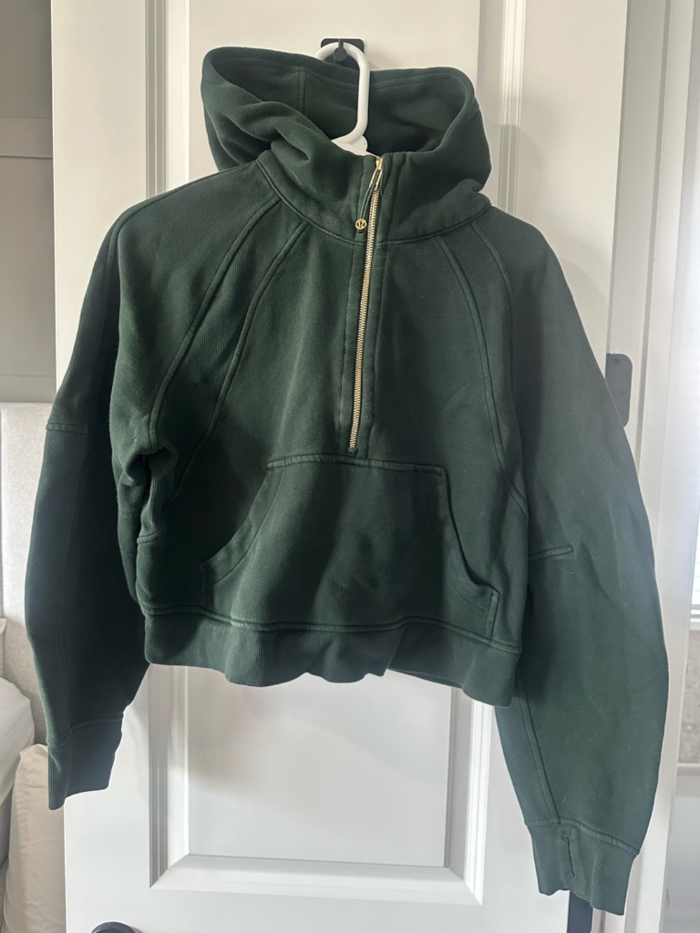 Lulu Lemon Dark Green Half-Zip Scuba M/L - Picture 2 of 8